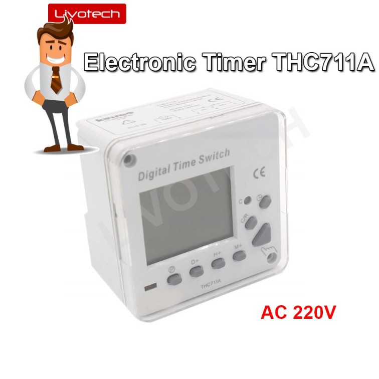 Weekly Programmable Electronic Timer THC711A AC 220V 16A HWTHC711A THCLIVO