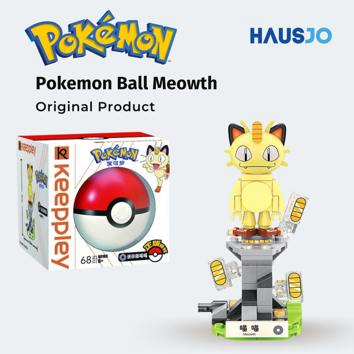 Keeppley Pokemon Ball Meowth Lego Building Blocks Toy Set Hausjo