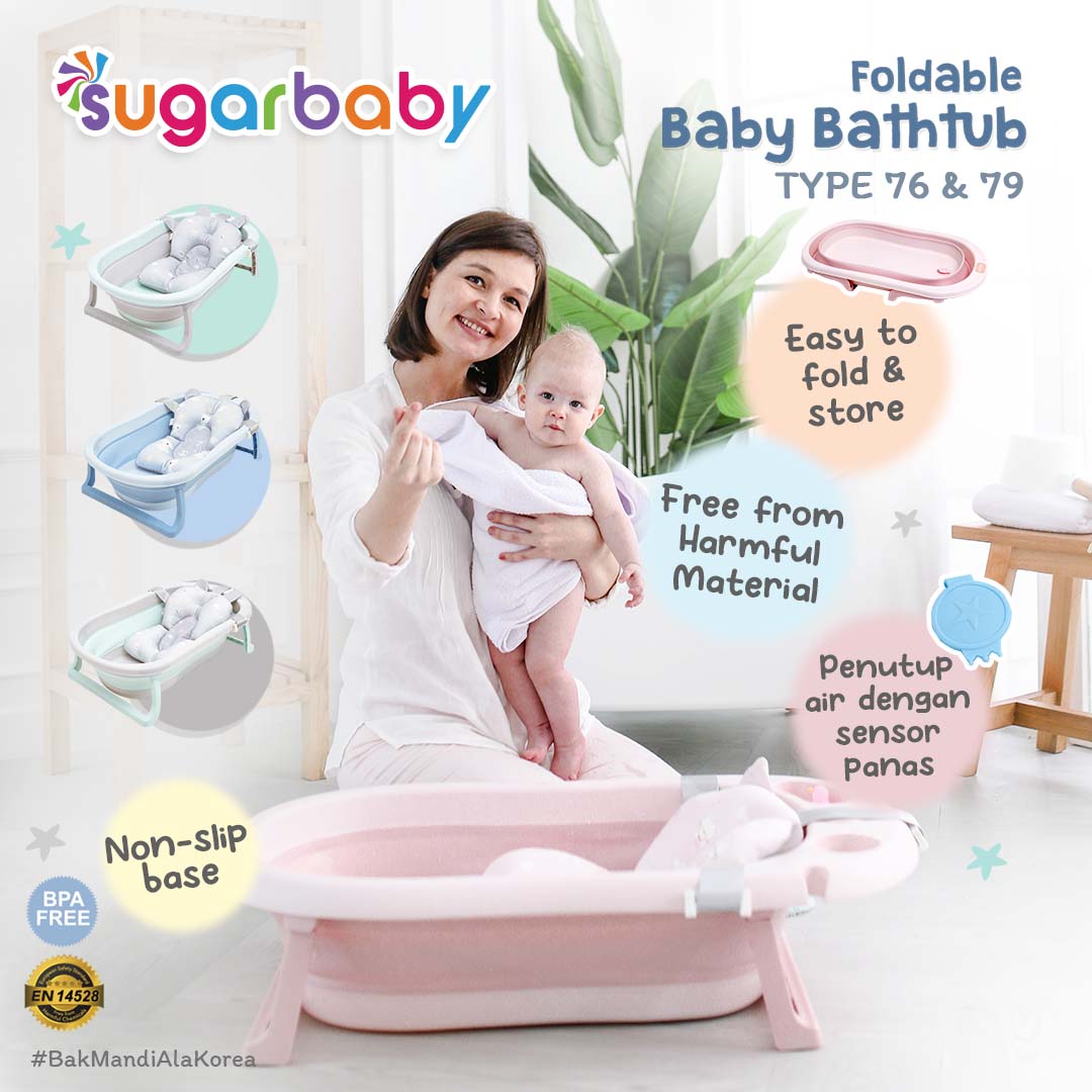 Sugarbaby foldable baby bathtub dengan sensor panas F79