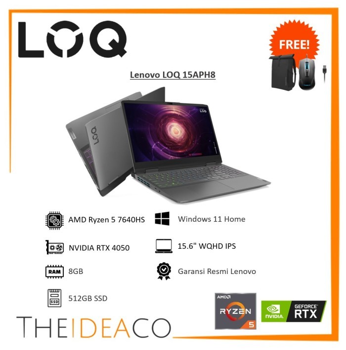 Lenovo LOQ Gaming Ryzen 7640HS 8GB 512GB SSD RTX 4050 6GB Win11+OHS