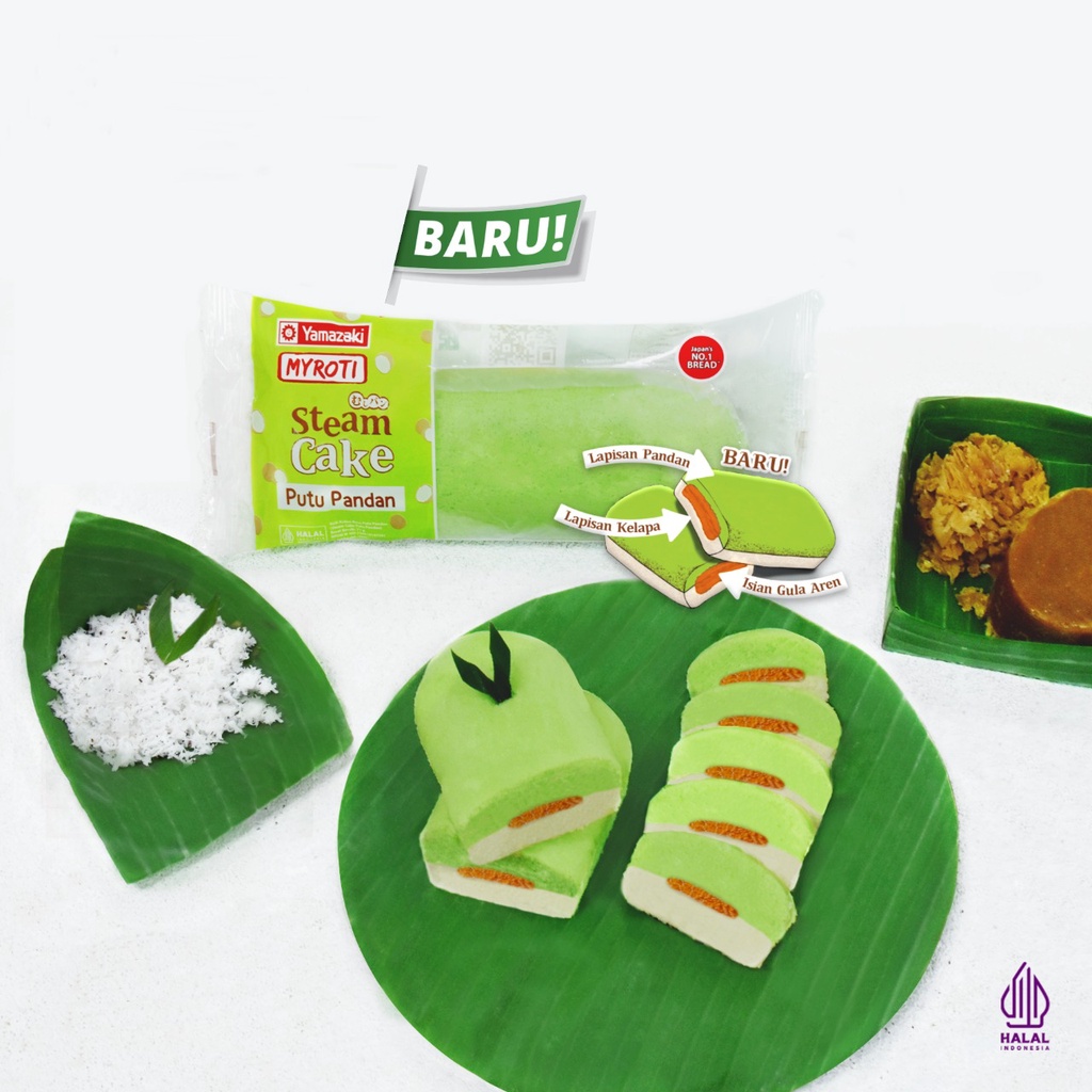 YAMAZAKI MYROTI Steam Cake Putu Pandan Kue Bolu Kukus Rasa Putu Pandan