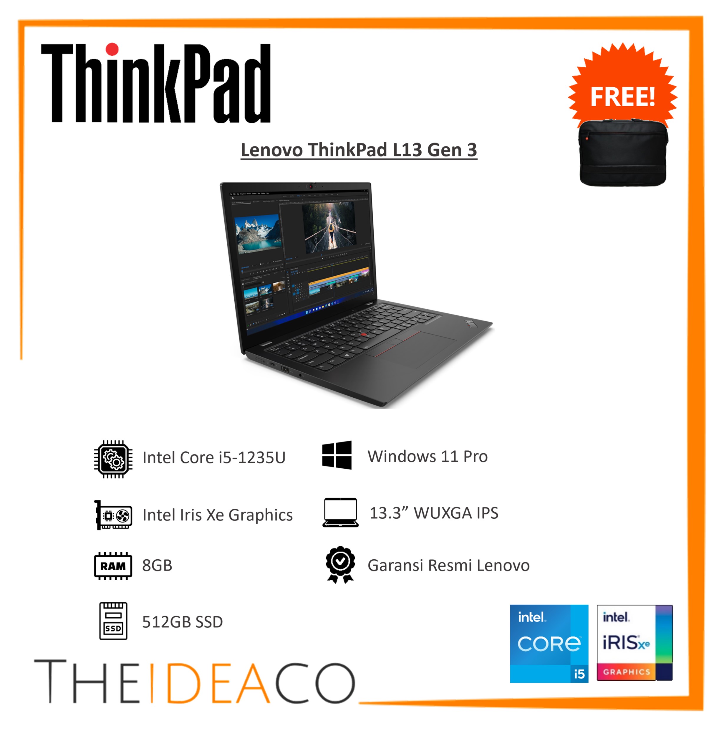 Lenovo ThinkPad L13 Gen 3 i5-1235U RAM 8GB 512GB SSD Win11Pro