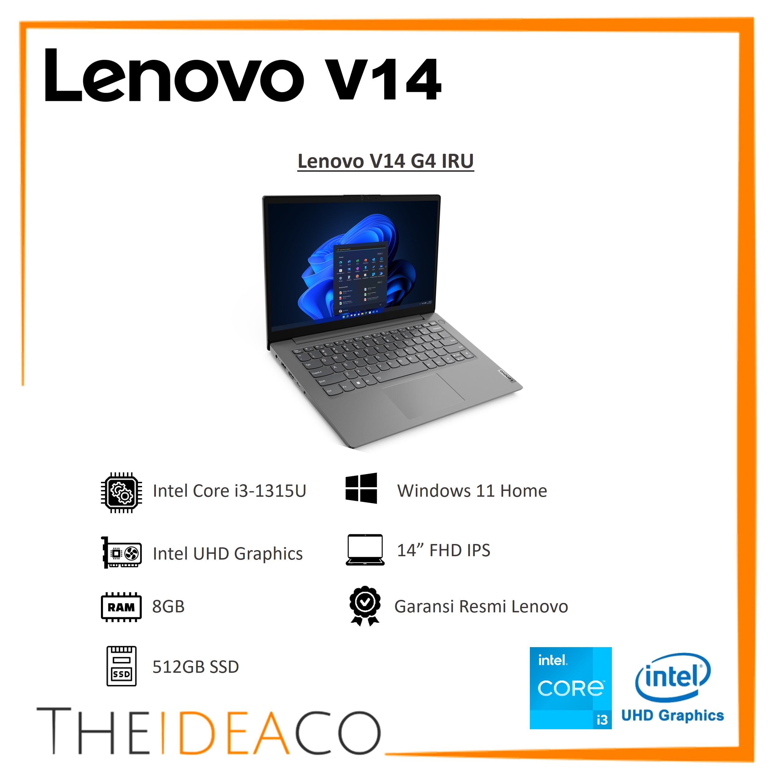 Lenovo V14 G4 IRU 83A000LJID i3-1315U 8GB 512GB SSD Win11Home + OH