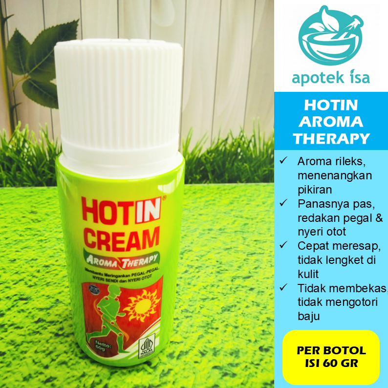 [HIJAU] HOTIN CREAM AROMATHERAPY BOTOL 60 GRAM