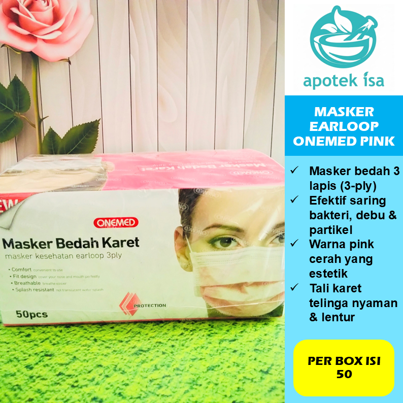 [EARLOOP PINK] MASKER PER BUNGKUS ISI 5 [ONEMED]