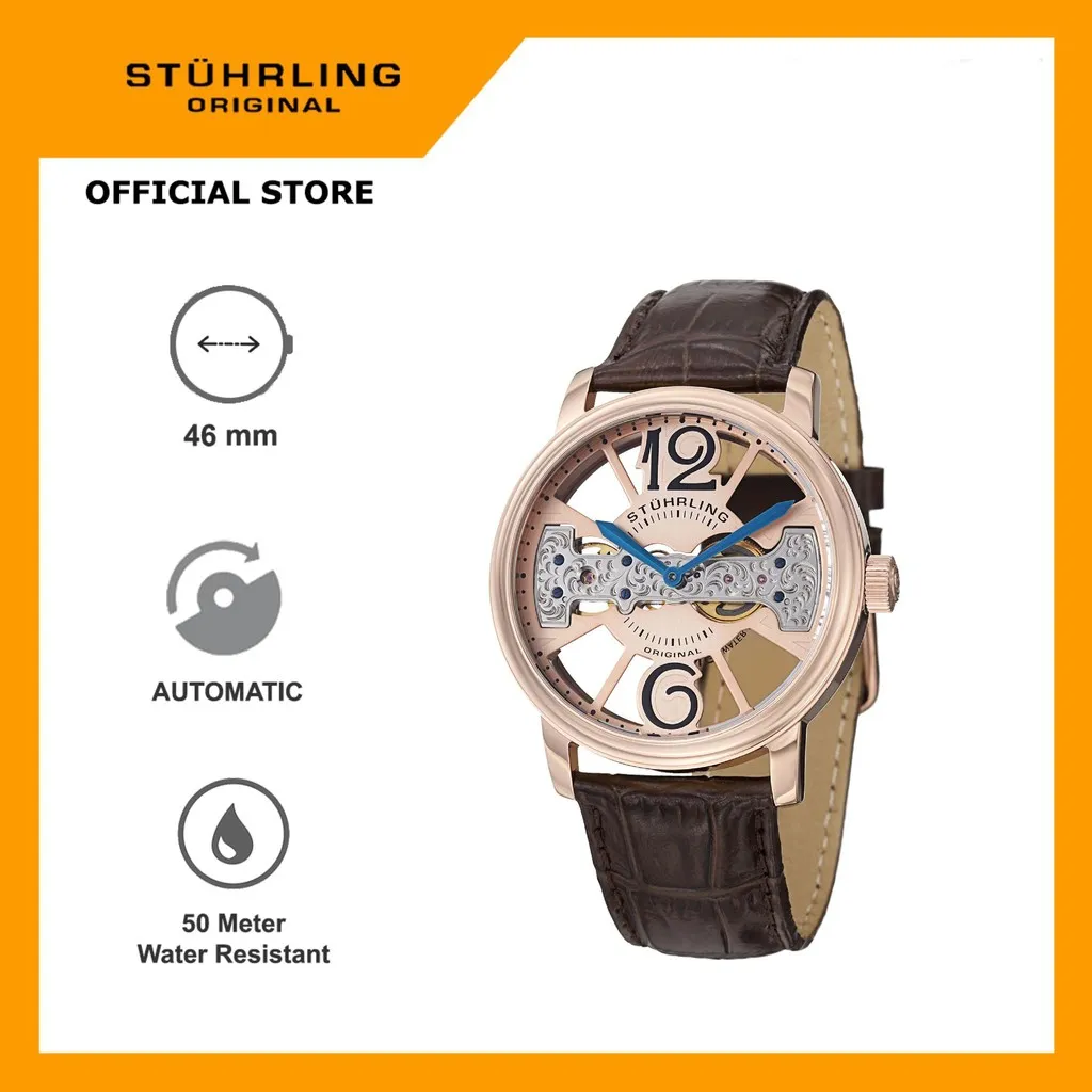 Jam Tangan Pria Swiss Automatic Analog Stuhrling Winchester