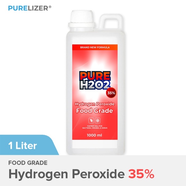 PURE H2O2 35 Food Grade 1 Liter Hydrogen Peroxidedykovyhealth