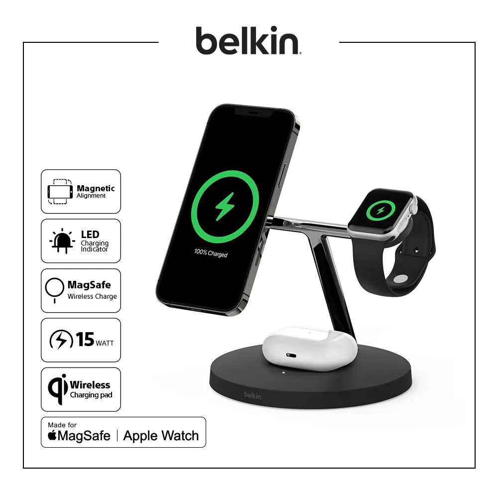 Belkin 3-in-1 Wireless outlet Charger with MagSafe