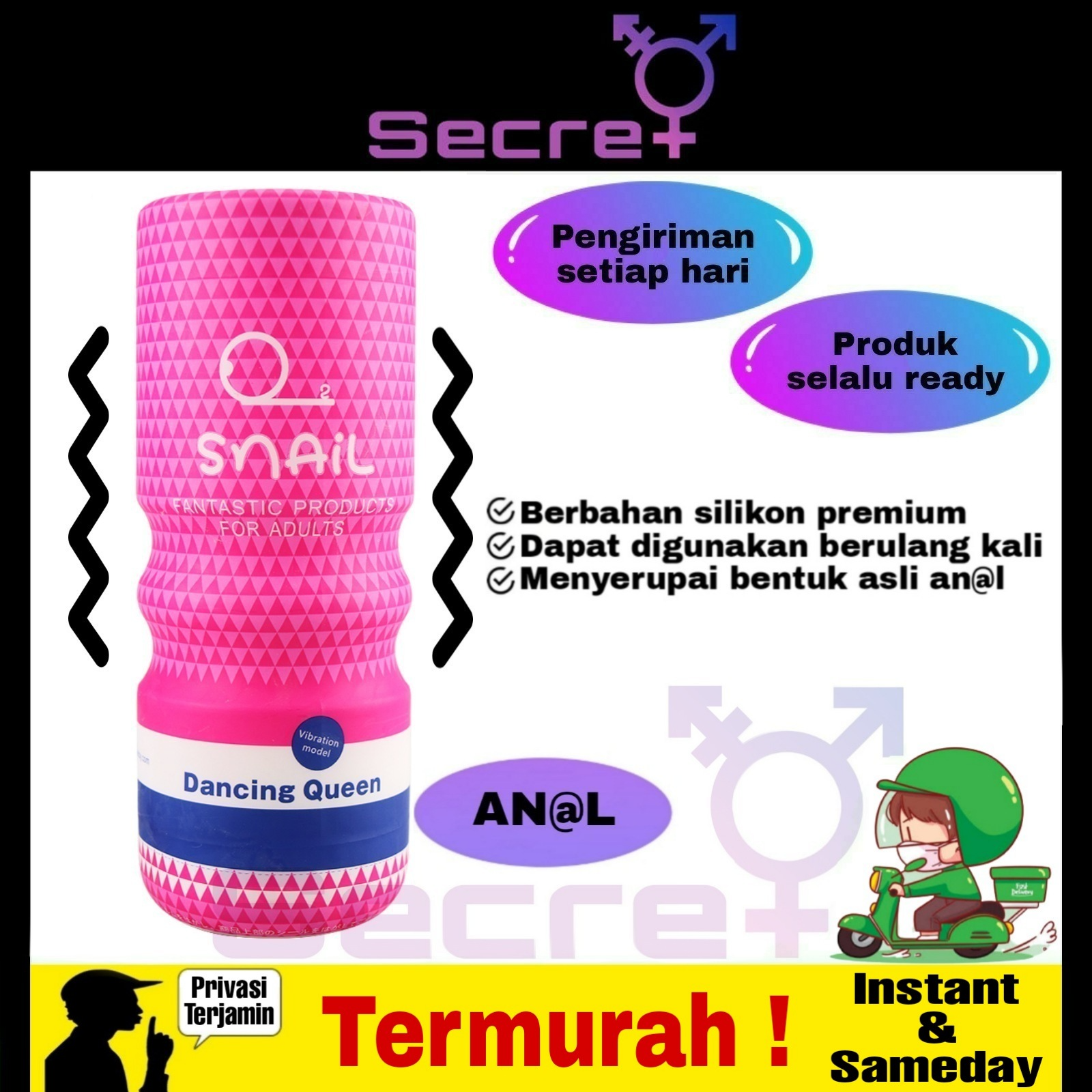 SNAIL DANCING QUEEN CUP FOR MAN | ORIGINAL IMPORT - PINK-Secret Produk