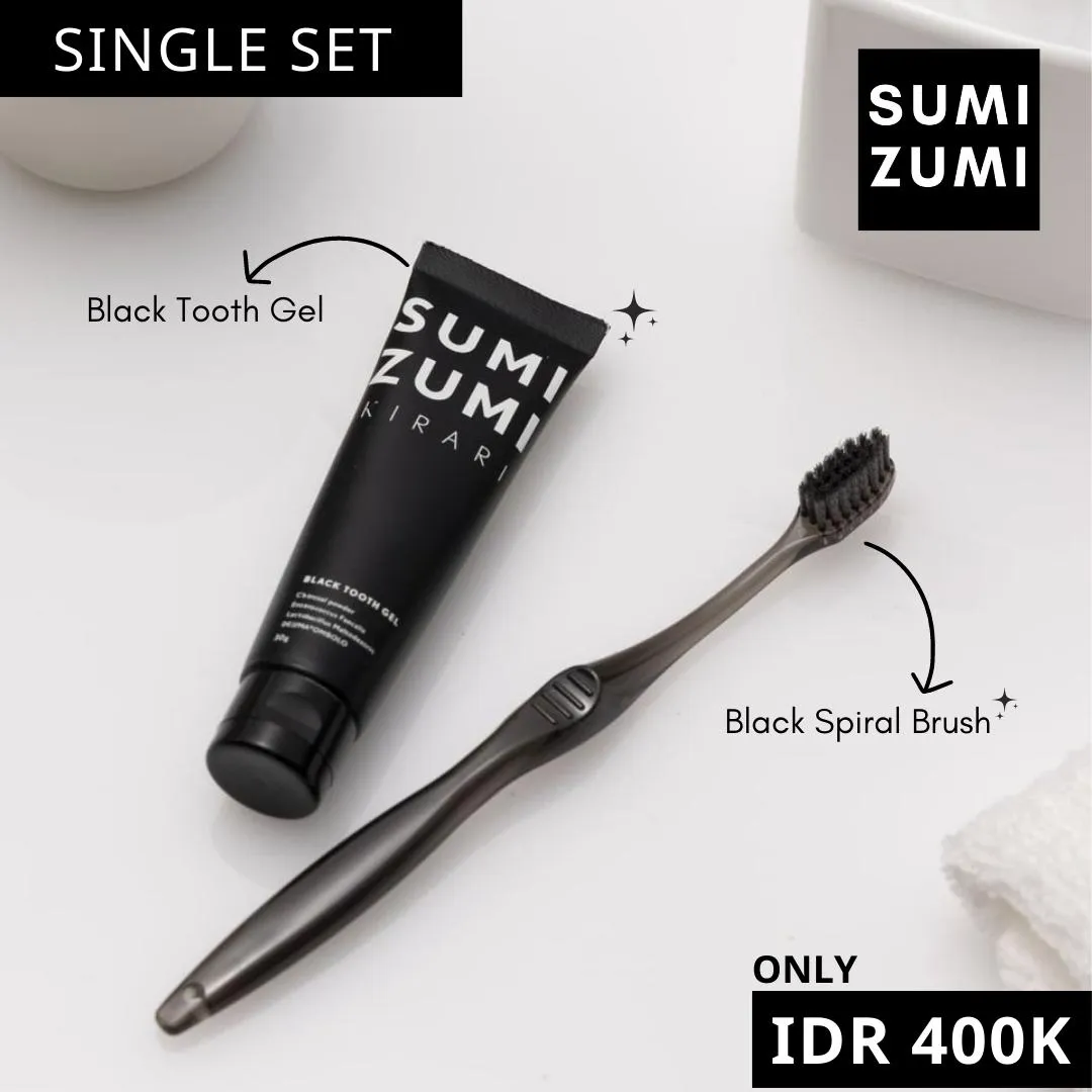 Single Set] - SUMIZUMI Kirari Black Tooth Gel and Black Spiral