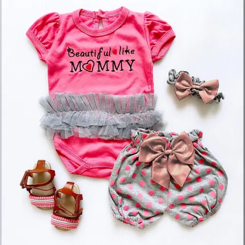 BEAUTIFUL LIKE MOMMY jumper set Baju Celana Bando Pakaian stelan